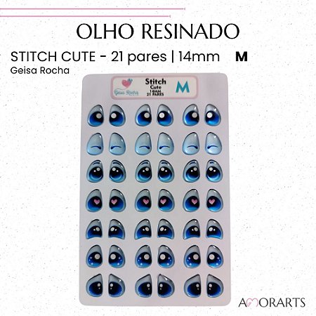 Olho Resinado GR Stitch Cute M - 21 Pares