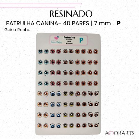 Olho resinado GR Patrulha Canina P-- 40 Pares
