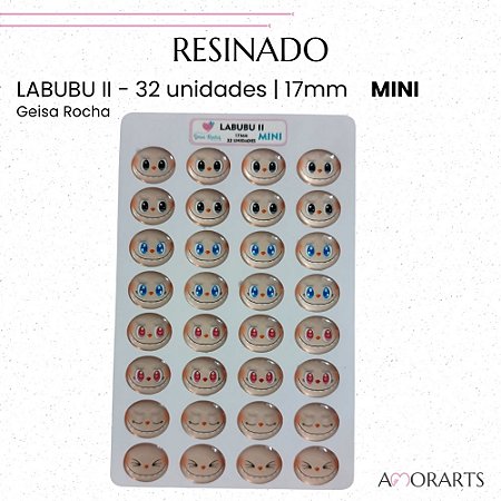 Adesivo resinado GR Labubu Mini-- 32 Unidades