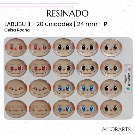 Adesivo resinado GR Labubu P-- 20 Unidades