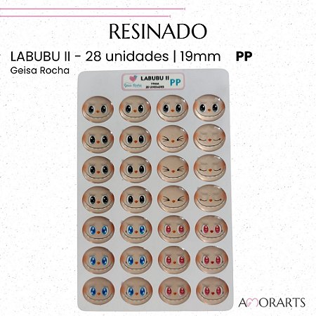 Adesivo resinado GR Labubu PP--28 Unidades