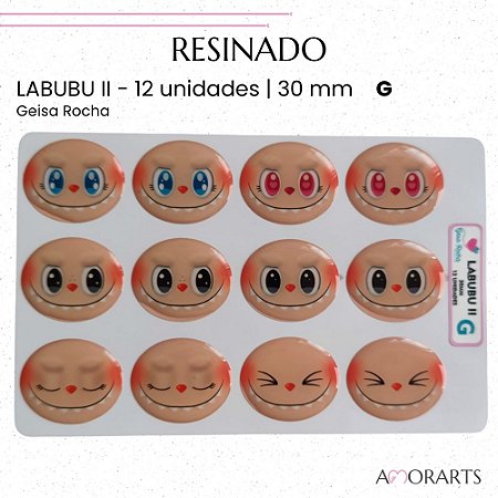 Adesivo resinado GR Labubu G -- 12 Unidades