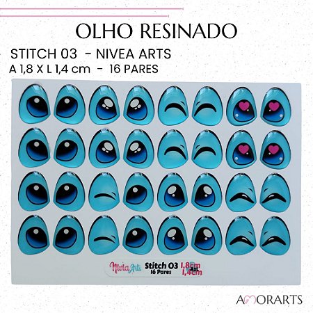 Olho resinado Nivia Art's Stitch 03-- 16 Pares