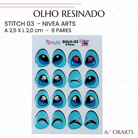 Olho resinado Nivia Art's Stitch 03-- 8 PARES