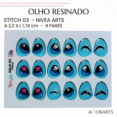 Olho resinado Nivia Art's Stitch 03-- 9 Pares