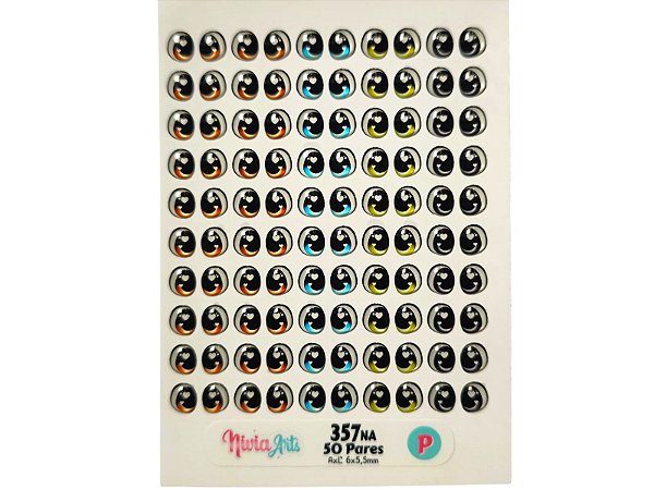 Olho resinado Nivia Art's 357NA P-- 50 Pares