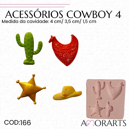 Molde de silicone Acessórios Cowboy 4 --CÓD 166