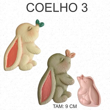 Molde de Silicone Coelho 3-- CÓD 175