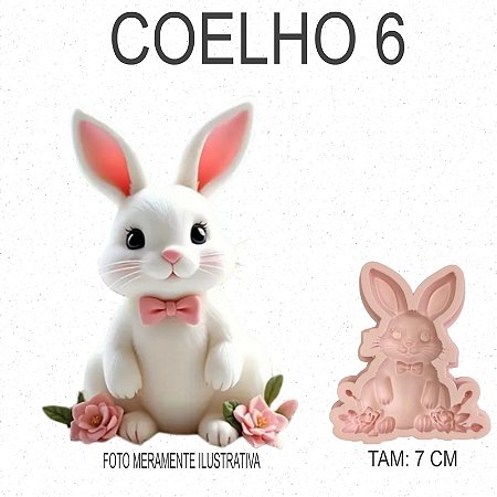 Molde de silicone Coelho 6 --CÓD 181