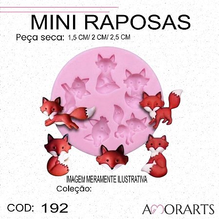 Molde de silicone Mini Raposas -- CÓD 192