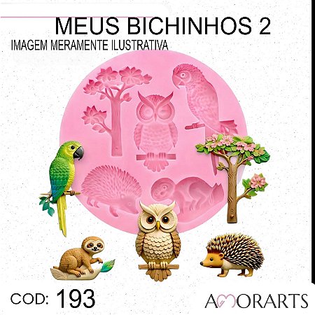 Molde de silicone Meus Bichinhos 2 --CÓD 193