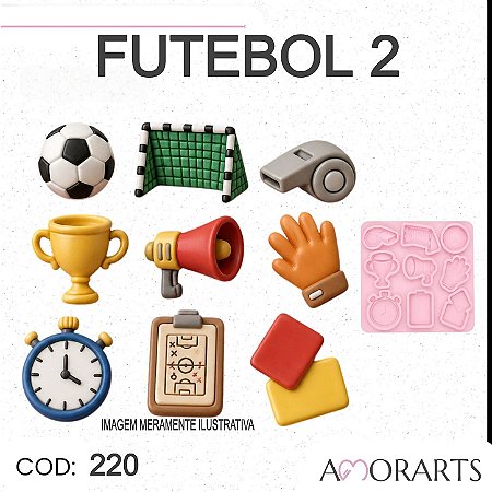 Molde de silicone Futebol 2 --CÓD 220