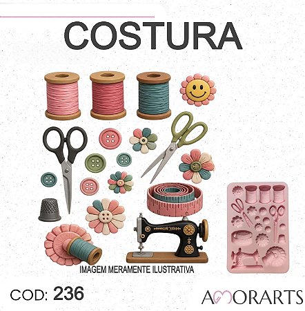 Molde de silicone Costura -- CÓD 236