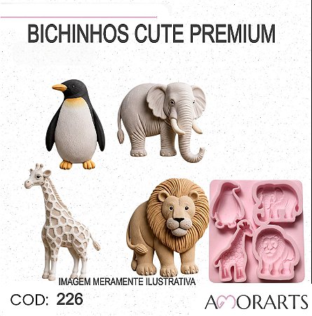 Molde de silicone Bichinhos Cute Premium --CÓD 226