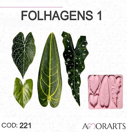 Molde de silicone Folhagens 1 --CÓD 221