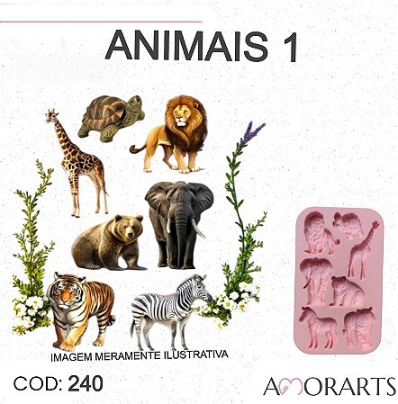 Molde de silicone Animais 1 --CÓD 240