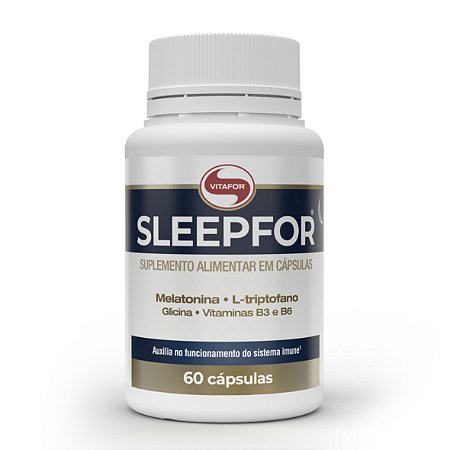 Sleepfor® Melatonina L-Triptofano Glicina Vit B3 B6 (60 Caps) Vitafor