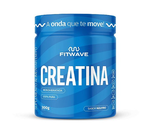 Creatina Monohidratada 100% Pure (300g) FitWave - Suplemento para Força, Hipertrofia e Performance