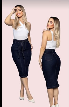 Saia Jeans com Elastano