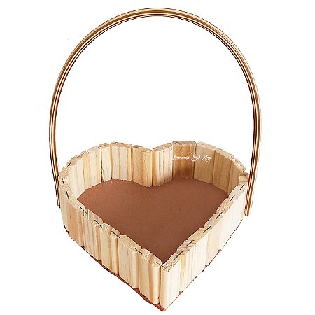 Cesta Coração Com Alça de 30cm