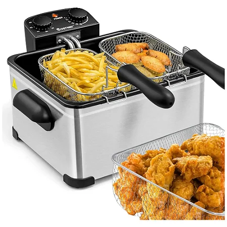 FRITADEIRA ELETRICA INDUSTRIAL A ÓLEO COSTWAY 1700W CINZA AÇO INOX 110V - PRODUTO IMPORTADO DOS EUA PRAZO DE CHEGADA BRASIL 15 DIAS ÚTEIS