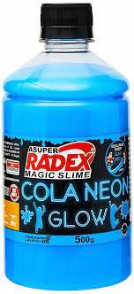 COLA GLOW SLIME AZUL NEON 500G - RADEX