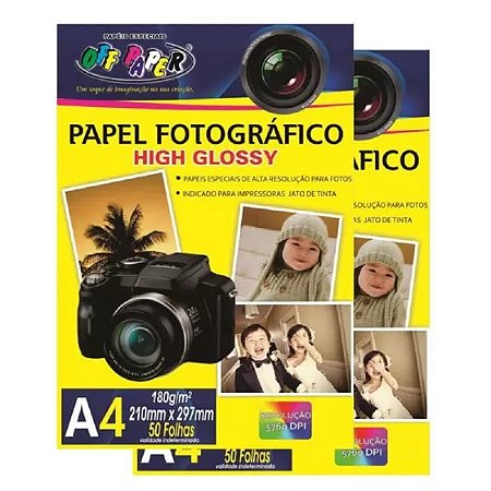 PAPEL FOTOGRAFICO A4 180G 50F GLOSSY OFF PAPER