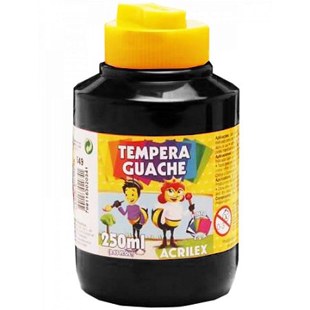 TINTA TEMPERA GUACHE 250ML 520 PRETO ACRILEX