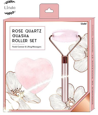 Rose Quartz Guasha Roller Set