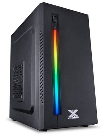 Gabinete Vinik Gamer Vx Australis Preto Frontal Com Fita Led
