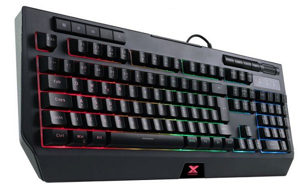 Teclado Gamer Vx Gaming Protector Multimidia Abnt2 Led 7 Cor