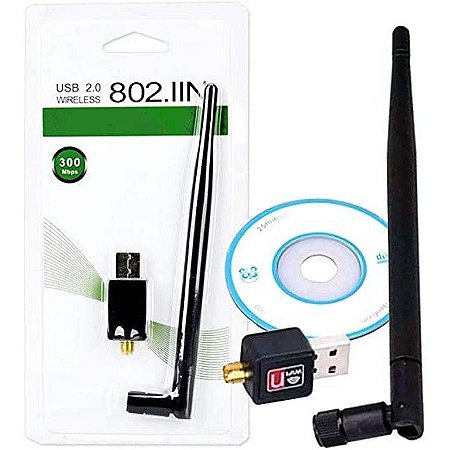 ADAPTADOR WIRELESS WIFI USB 1200MBPS COM ANTENA