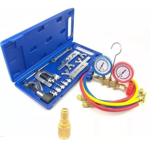 Kit Refrigeração Flangeador Manifold R22 + 1 Adaptador R410a