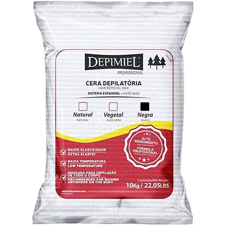 Pacote Cera Negra Sistema Espanhol Depilatória 10kg Depimiel
