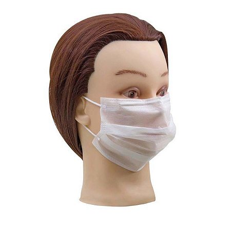Máscara Descartável Não Tecido Branca Caixa com 25 Unidades Santa Clara