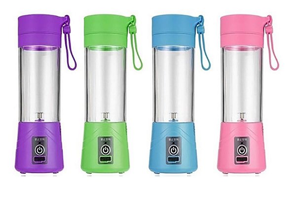 MINI LIQUIDIFICADOR PORTÁTIL E RECARREGÁVEL KP-TA01 - 6 LÂMINAS -  COADOR INTEGRADO - MOTOR  DE ALTA VELOCIDADE
