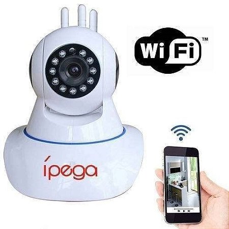 CÂMERA IP WI-FI ÍPEGA MODELO KP CA-127 - HD - 1080P - MICROFONE - DETECÇÃO DE MOVIMENTO - VISÃO NOTURNA - MICRO SD - CAPACIDADE 128GB