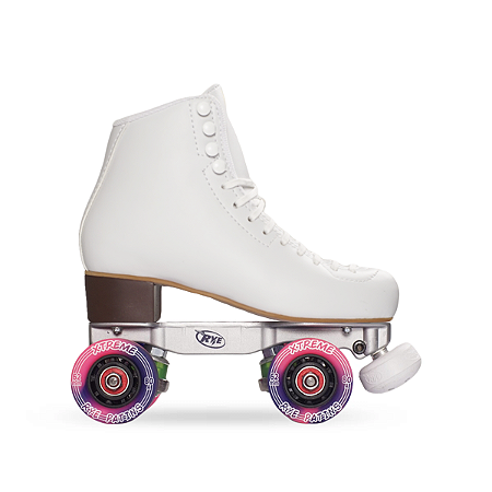 Patins Xtreme Branco c/ Roda Rosa e Roxo