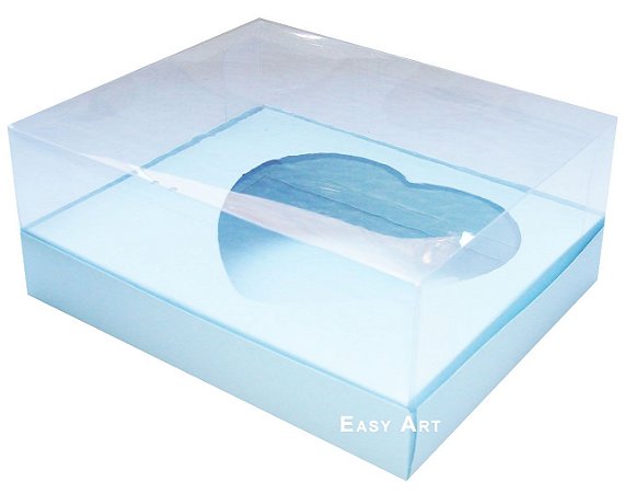 Caixa Coração de Colher / 500g - Azul Claro - Pct com 10 Unidades