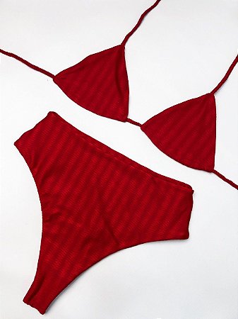 Biquíni Cintura Alta Vermelho - LS beachwear