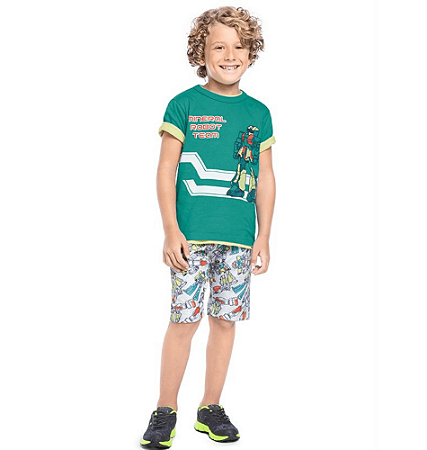 Conjunto 2pçs Mineral Kids Menino verde