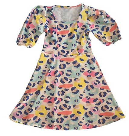 Vestido Estampa Onça Infantil