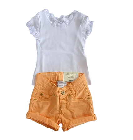Conjunto Infantil Menina Verão Laranja