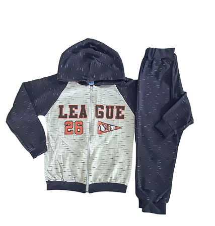 Conjunto Moletom  Menino Branco/Preto