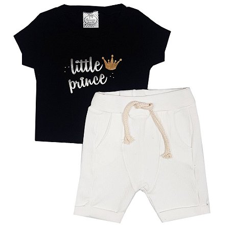 Conjunto Bebê Camiseta Little Prince + Bermuda Saruel