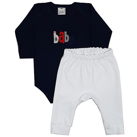 Conjunto Bebê Body Baby + Calça Saruel De Plush