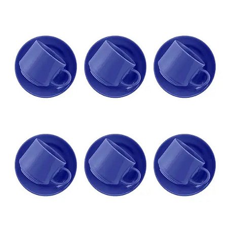Jogo 6 Xicaras Grandes ceramica Chá 225ml  com Pires 123 util