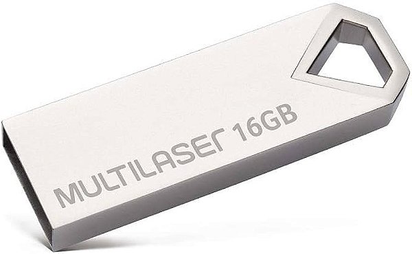 Pen Drive 16GB USB 2.0 Inox - Multilaser Diamond