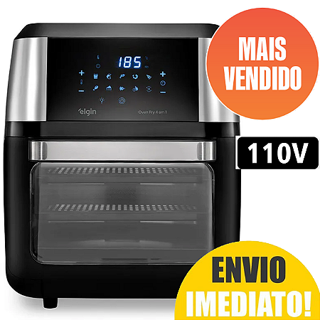 Fritadeira e Forno Elétrico Elgin Oven 12L, 4 em 1, Painel Touch, Preto/Inox 127V