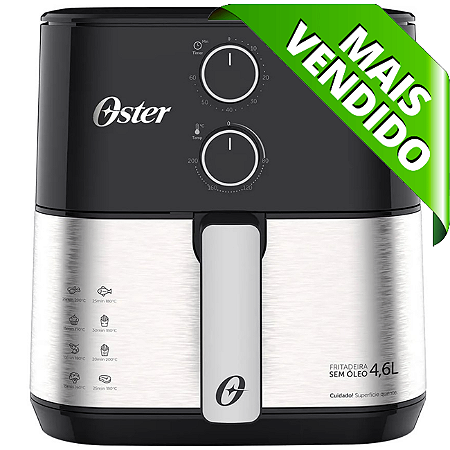 Fritadeira Air Fryer Oster sem Óleo, Compact, 4,6L com Timer - OFRT520 127V